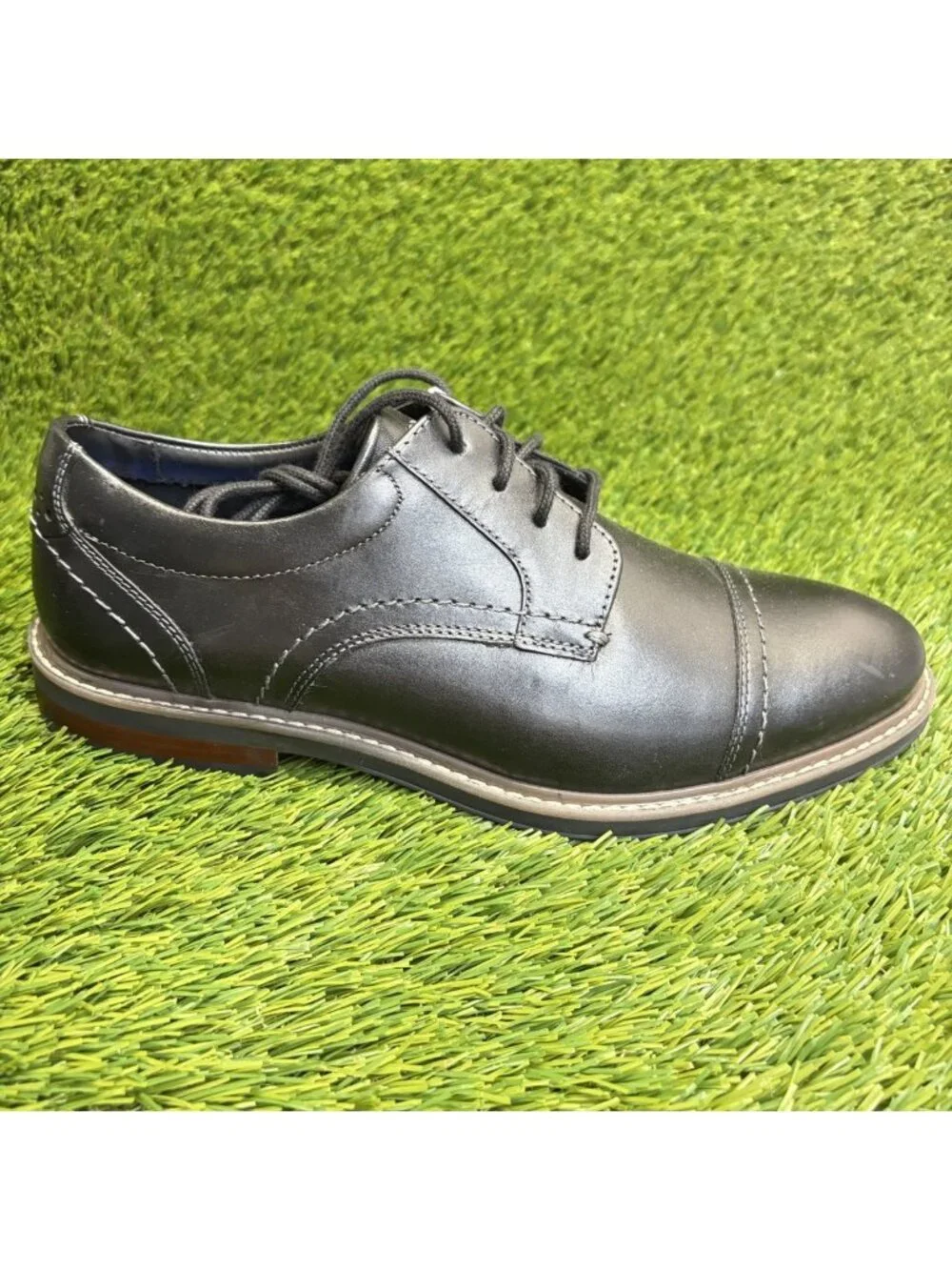 Nunn Bush Westfield Mens Size 8.5 Black Classic Cap Toe Oxford Dress Shoes